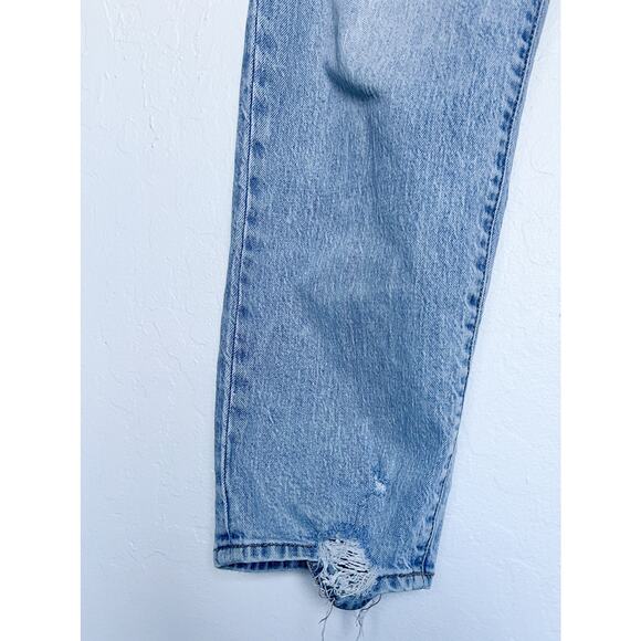Daze Denim Jeans Sz 27 Straight Tough Love Stretch High Rise Distressed Hem - Picture 5 of 10